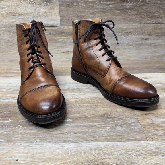 Mango Man MNG Brown Leather Chukka Boots Men's Size 9 - Picture 6 of 7